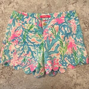 Lilly Pulitzer Buttercup Shorts Size 2 Coral Bay Print